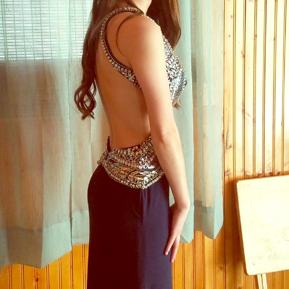 Navy blue prom dress